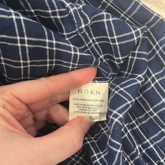 Doen Navy Plaid Ruffle Blouse - Picture 3 of 6